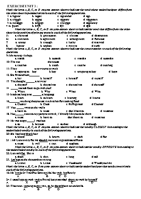 Bài tập Tiếng Anh Khối 8 - Unit 3